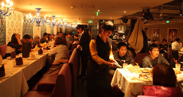 Inside the Ganges Indian Restaurant in Wudaokou